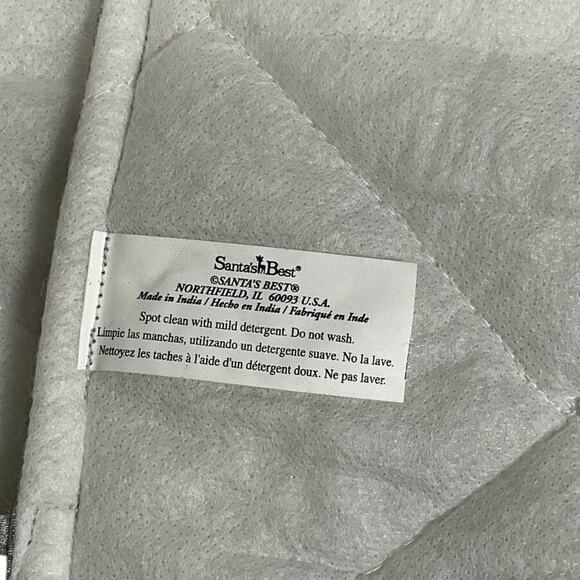 Santas Best Tree Skirt Silver Beautiful Snowflake Detailing Made in India - Picture 15 of 16